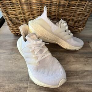 Adidas Ultraboost 21 Primeblue Parley White Women’s Running Shoes Size 8.5